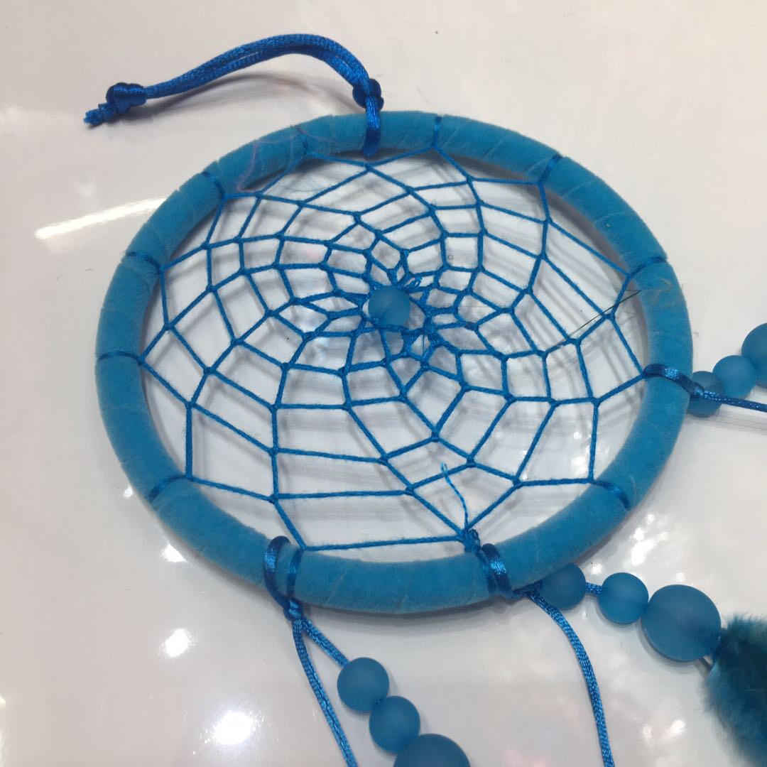 创意蓝色少女心装饰物印第安风捕梦网挂饰手工编织产品图