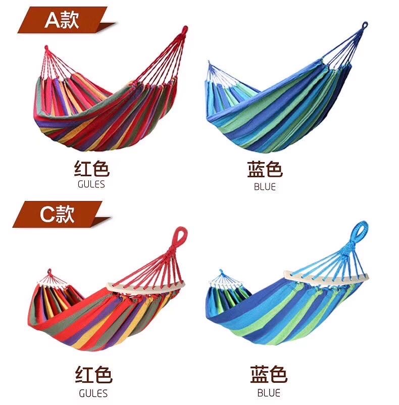Outdoor leisure hammocks with ropes, thickened outdoor leisure canvas, single hammocks wholesale, outdoor hammocks details Picture