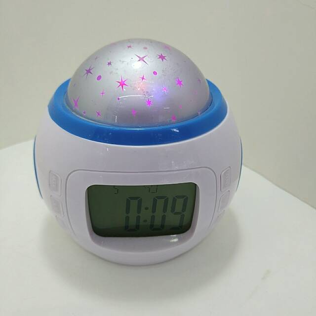 Starry Sky Projection Clock Multi-Functional Intelligent Alarm Clock Creative Smart Clock Silent Bedside Night Light Electronic Primary And Secondary School Music Alarm Watch