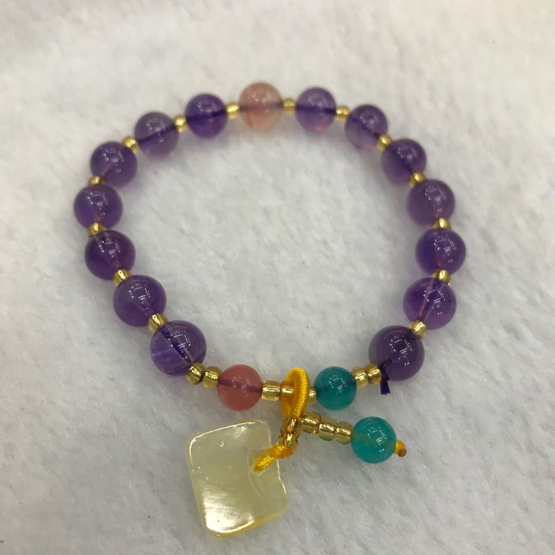 Natural amethyst handcrafted original stone bracelet, original stone bracelet, popular online celebrity bracelet, single circle multi-style ladies' bracelet