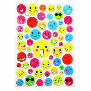 Children's smiling face cartoon expression 3D stickers, smiling face bubble stickers full figure