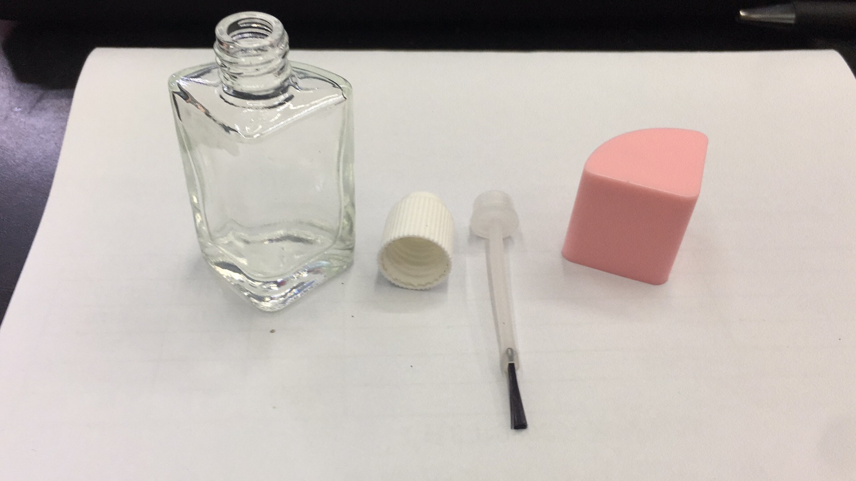 Nail polish bottle fan-shaped cap, nail polish bottle with brush, liquid blush, portioned glass bottle, custom transparent nail polish bottle, cosmetic bottle Specification image
