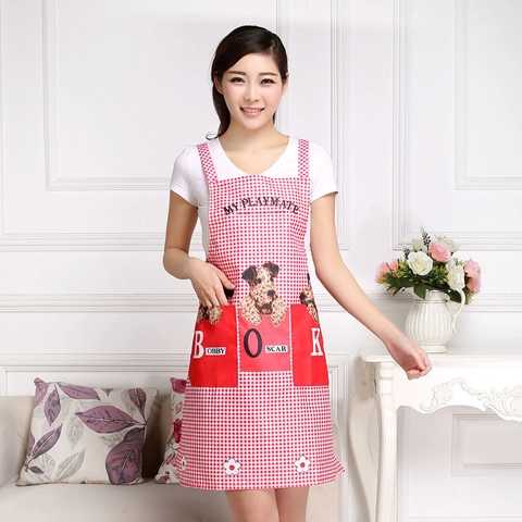 Apron Korean Version Of Fashion Cute Kitchen Bib Work Clothes Antifouling And Oil Overalls Female Adult Reverse Dress Specification drawing