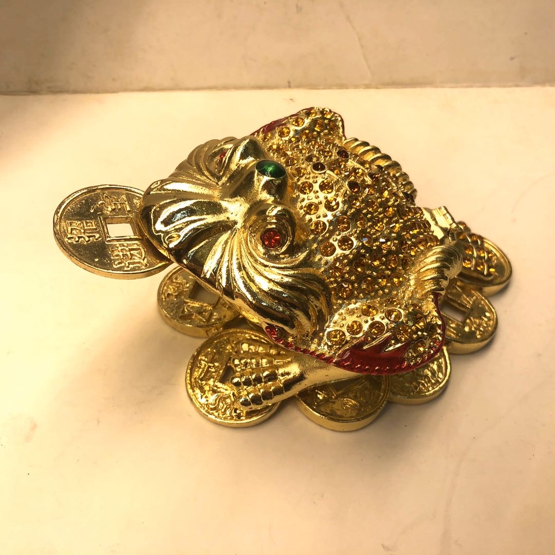 蟾蜍合金首饰盒婚庆礼品摆件工艺品镶嵌水晶摆件