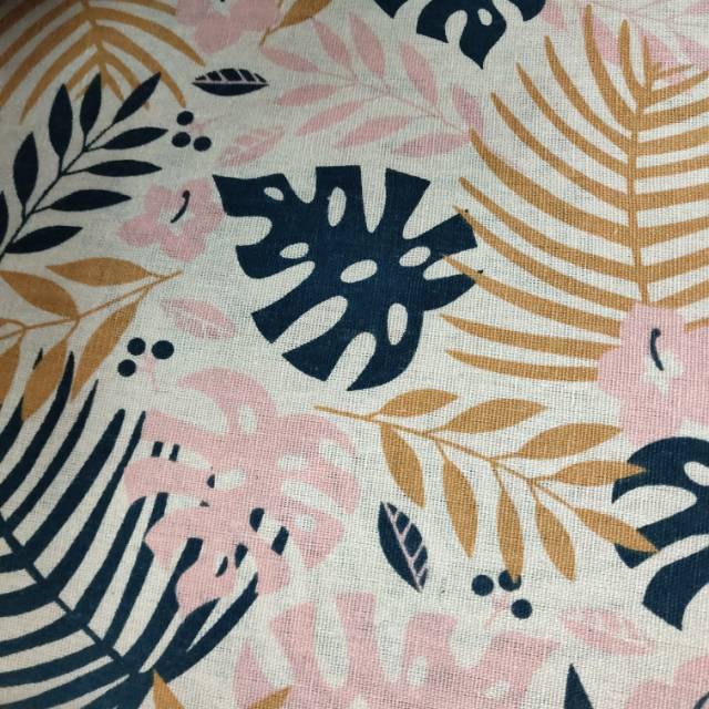 Tropical Rain Forest Leaves Imitation Linen Printed Cloth Jewelry Headwear Crafts Sofa Fabric Throw Pillow Fabric