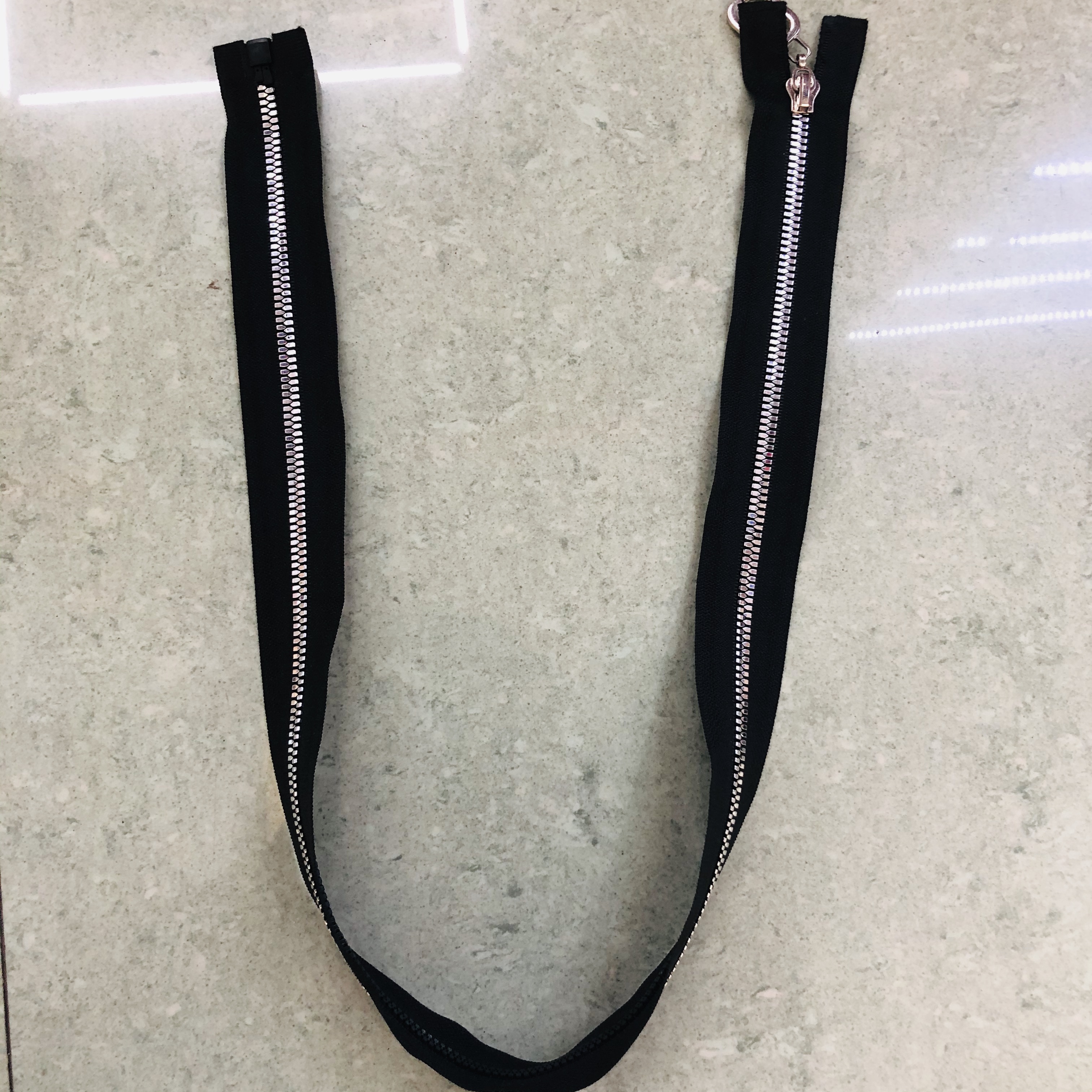 Metal Zipper Open Tail Black Copper Automatic Head Closed Tail Zipper Metal Zipper Manufacturers Direct Supply No. 5 Y Teeth White Gold Bright Gun Light Gold Closed Tail Clothing Pocket Bag Bag Zipper Specification drawing