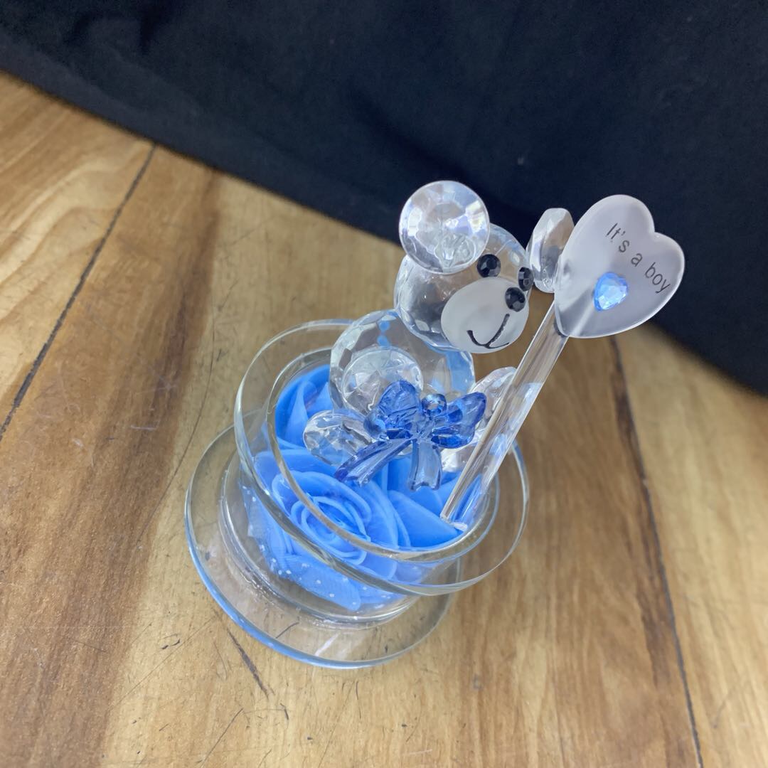 Factory direct sales of home blue crystal bear display stands Specification image