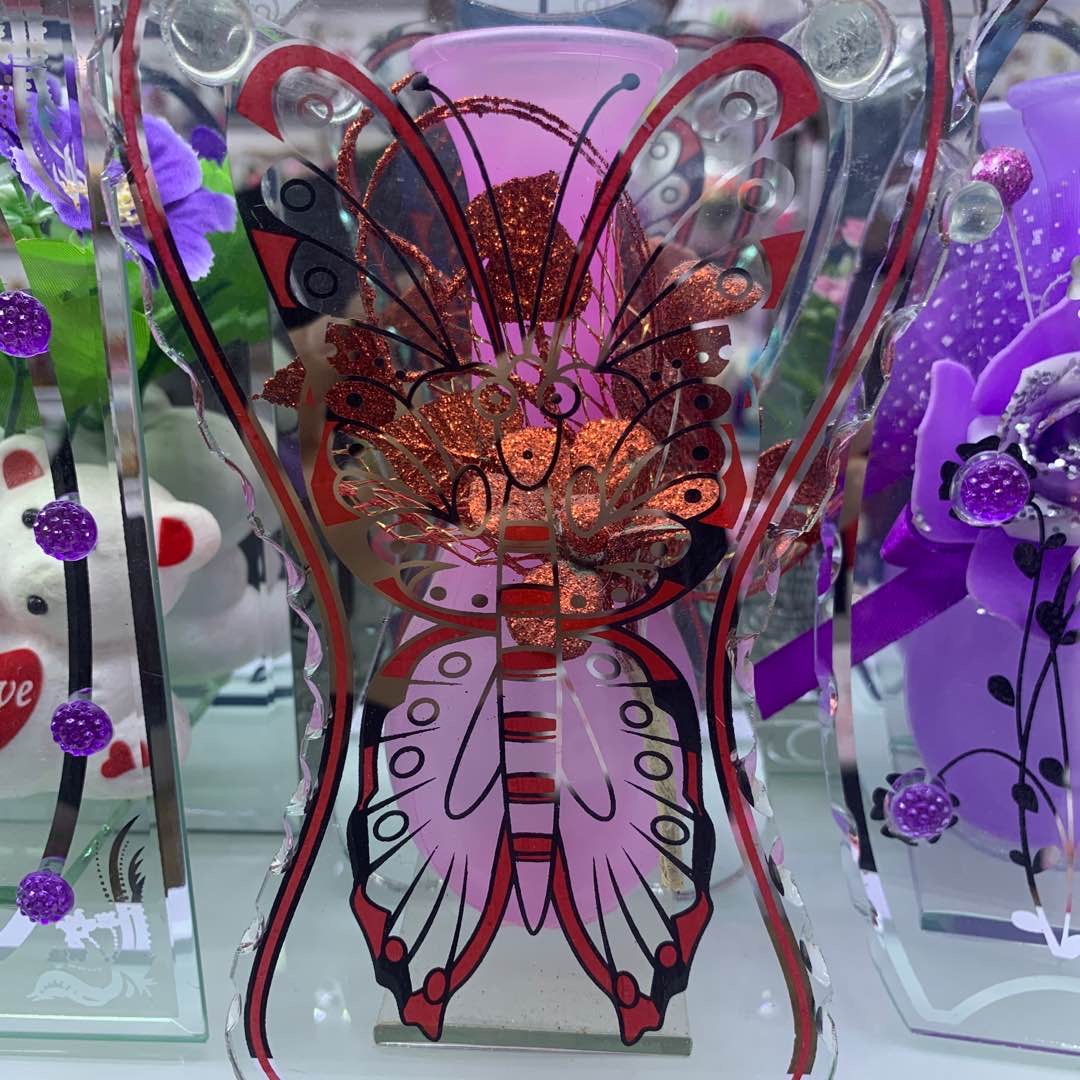 玻璃花插玻璃外框玻璃瓶玻璃制品工艺品手工艺品摆件玻璃瓶