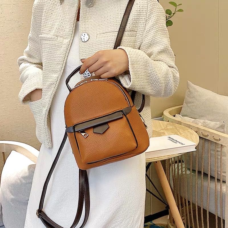 撞色迷你逛街用小包双肩包女士包包时装包细节图