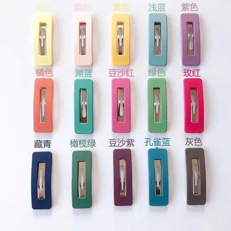 Hairpins, hair clips, Korean-style headwear clips, simple candy-colored girl one-shoulder clips, bangs clips, ins side clips