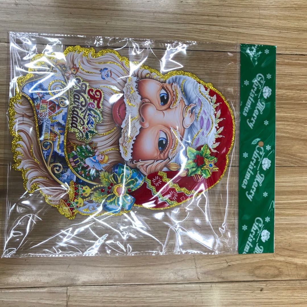 Factory direct sales and wholesale of Santa Claus with a big beard 3D bright pink sticker Christmas products 600pc