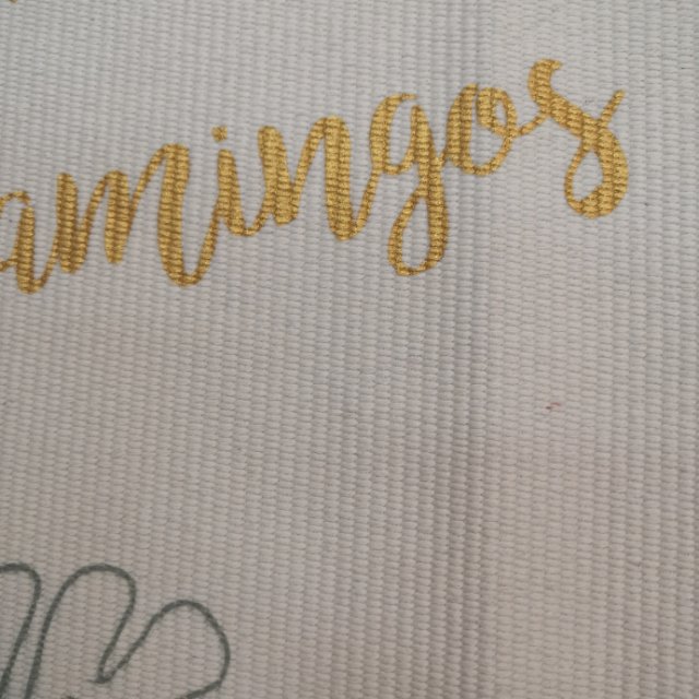 白色地毯火烈鸟图案地毯加长版地毯细节图