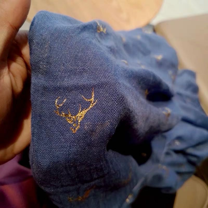 Gold Antlers Ladylike Scarf Silk Scarf Long Scarf details Picture
