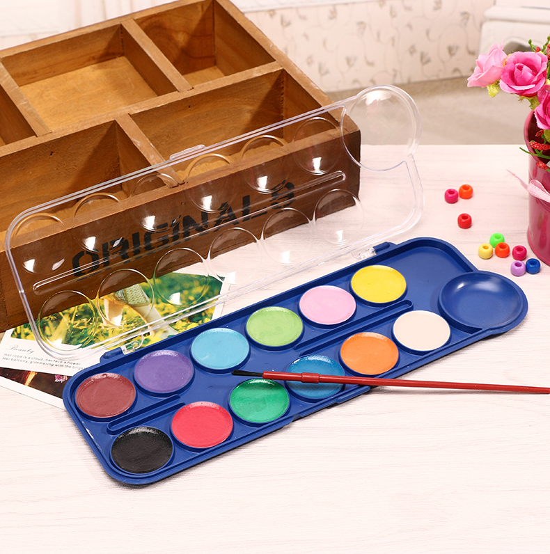 Children can be washed non-toxic paint watercolor semi-dry 12 color watercolor set for children paint thumbnail