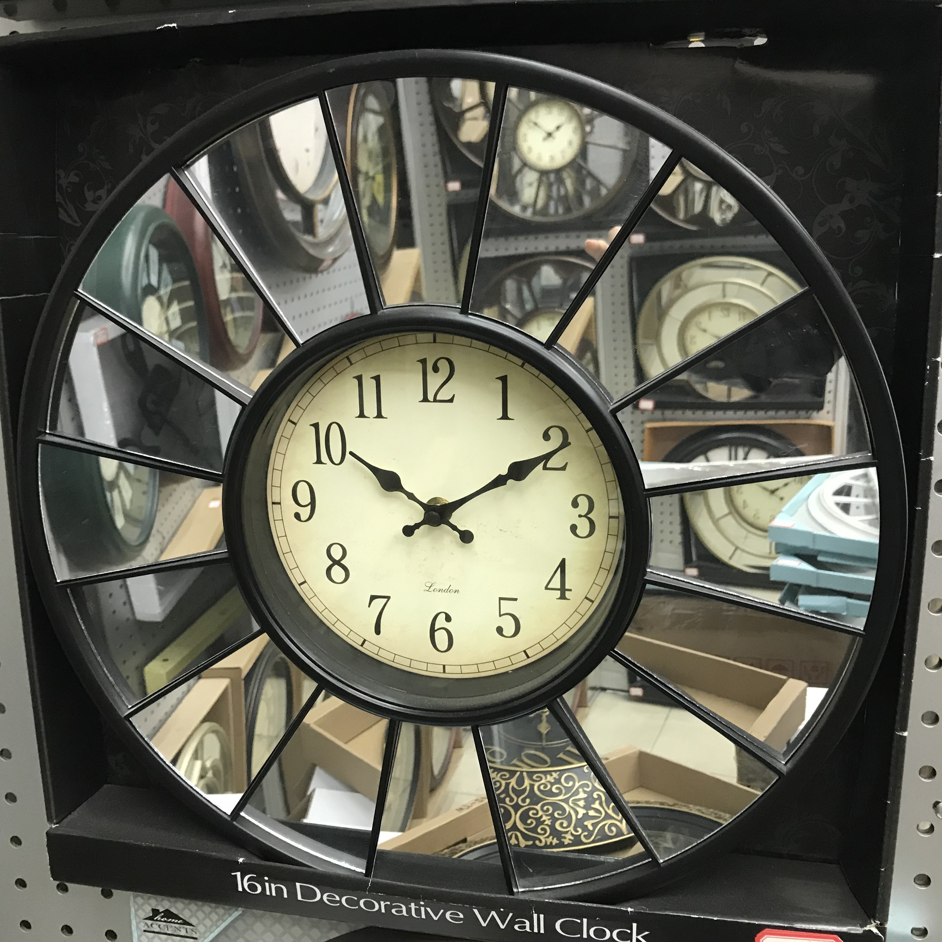 几何镜面石英壁钟复古钟表 厂家批发