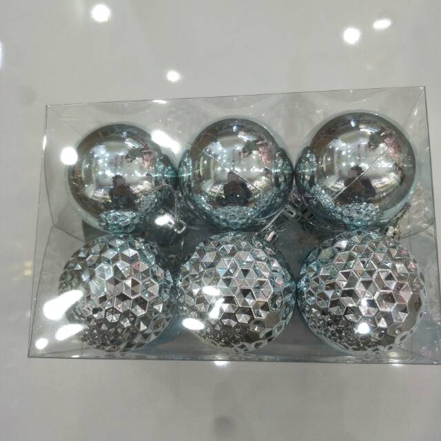 桶装电镀圣诞球彩球新款套装圣诞用品圣诞树挂件图
