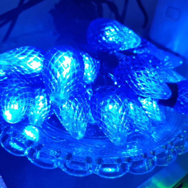 婚礼圣诞装饰透明蓝色小灯串户外防水led彩灯闪灯串灯圆球彩灯串电池usb款细节图
