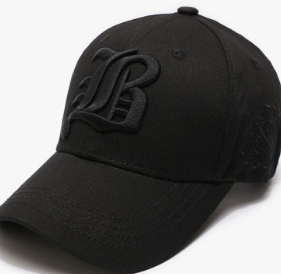 纯黑色字母印花原直销棒球帽男潮韩版大头黑色鸭舌帽潮牌秋冬