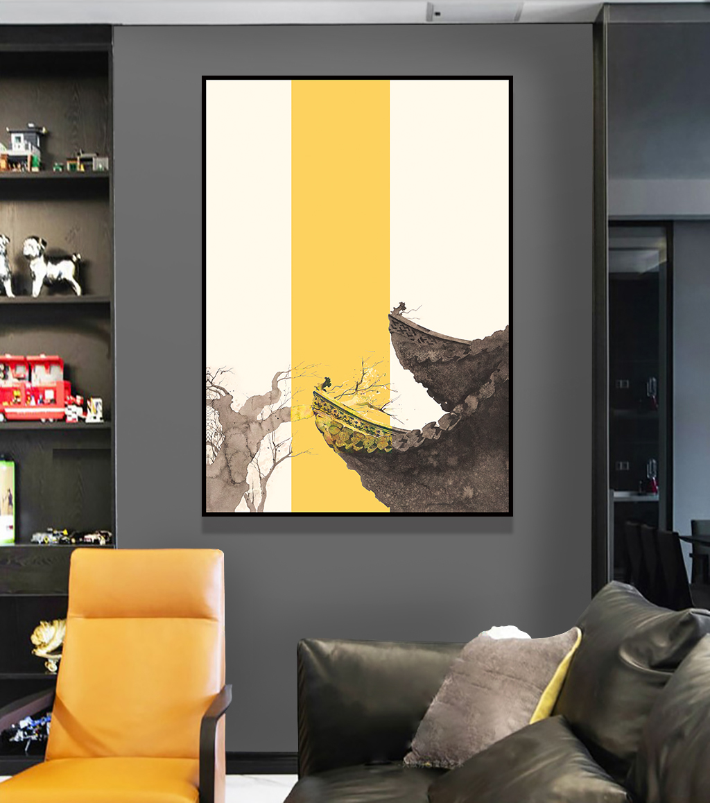 纯彩现在软装饰72X102CM版权装饰画