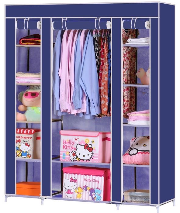 无纺布简易布衣柜收纳布68150无纺布衣柜