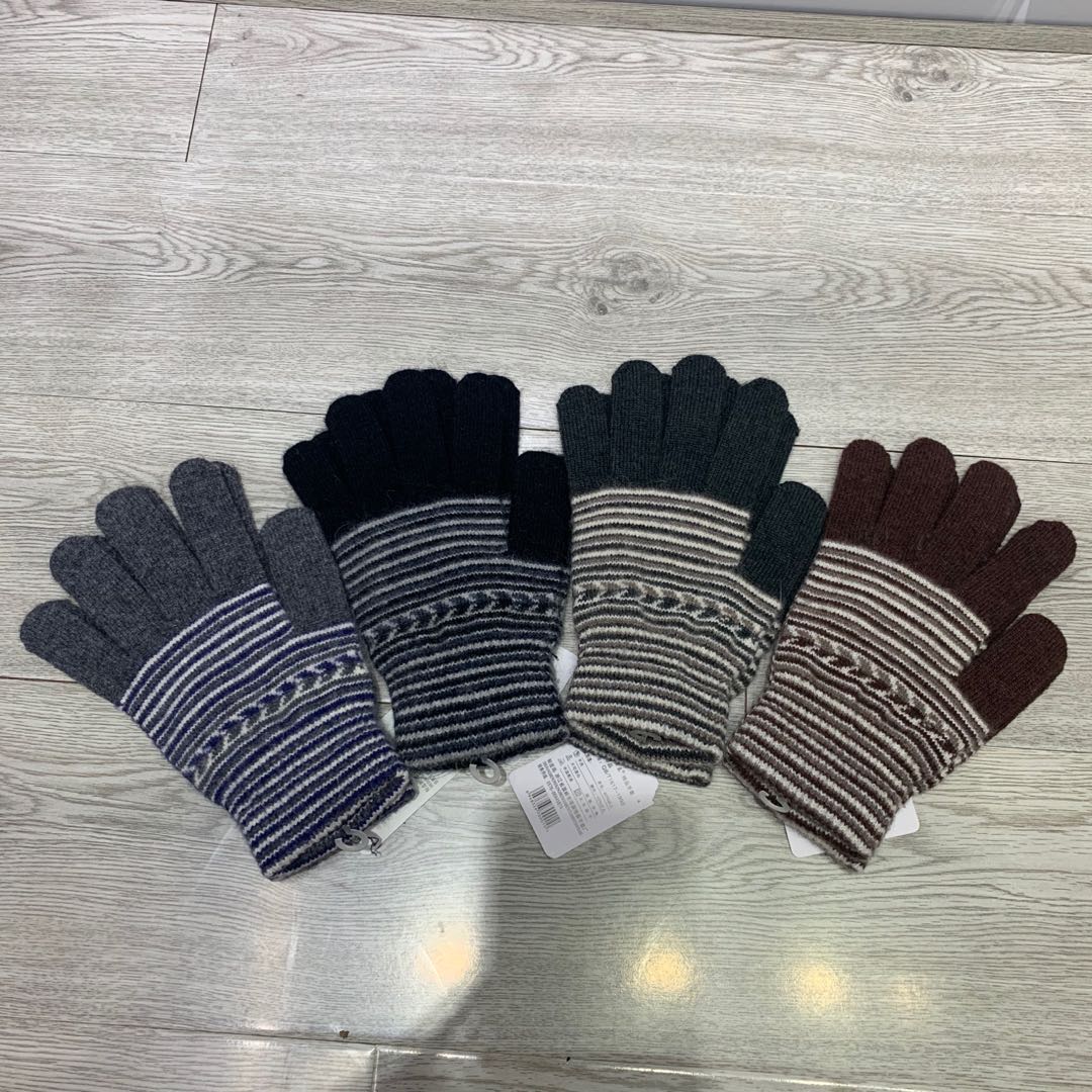 Sanhe Hengtai winter cold-proof striped gloves, wool gloves, full-finger gloves, snow warm knitted gloves, starting from 420 yuan per box, mixed colors details Picture