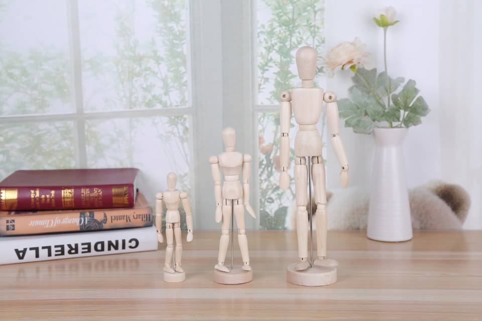 木质木手木人模型12寸素描漫画造型装饰可活动10寸实木关节