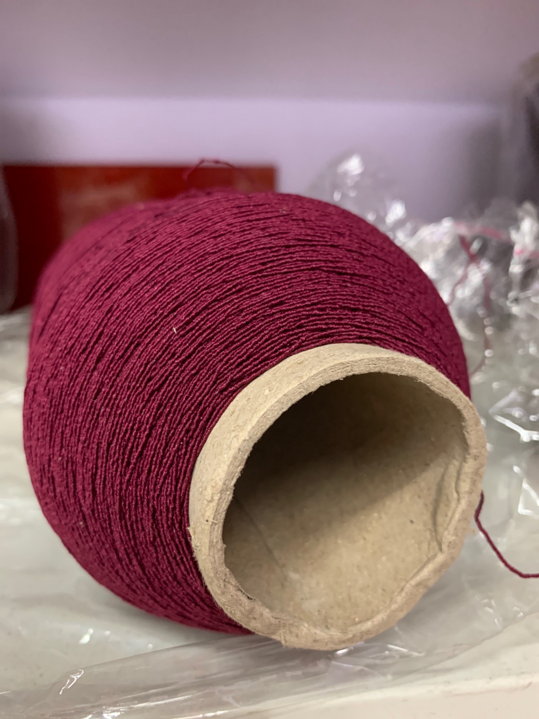 Extremely fine elastic thread ultra-fine spandex sewing machine bottom line elastic rubber red Specification image