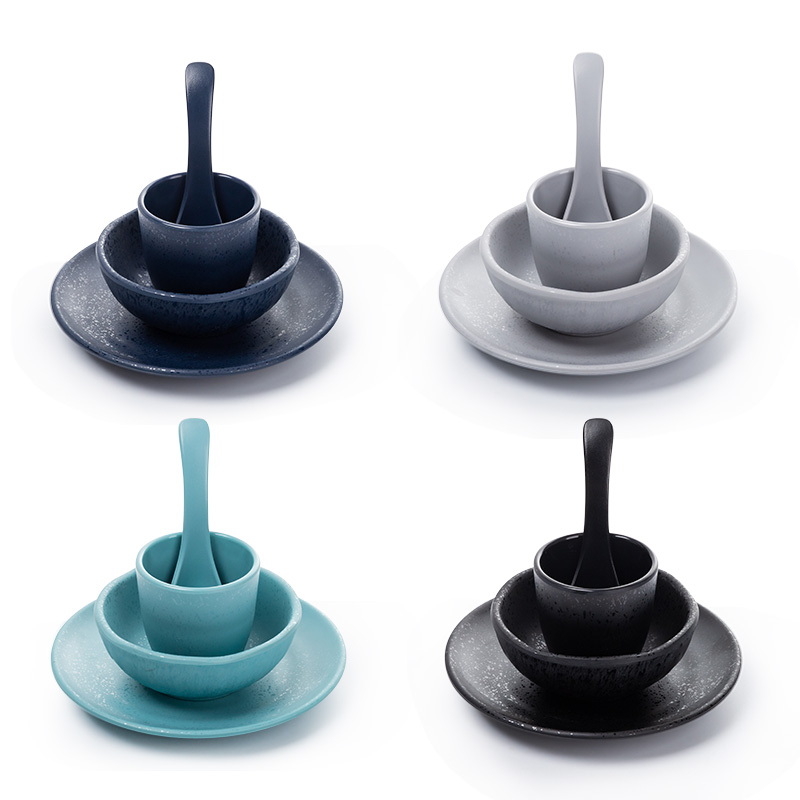 European hotel set up a four-piece set of hotel restaurant tableware, collapse-proof bowl, spoon and cup set thumbnail