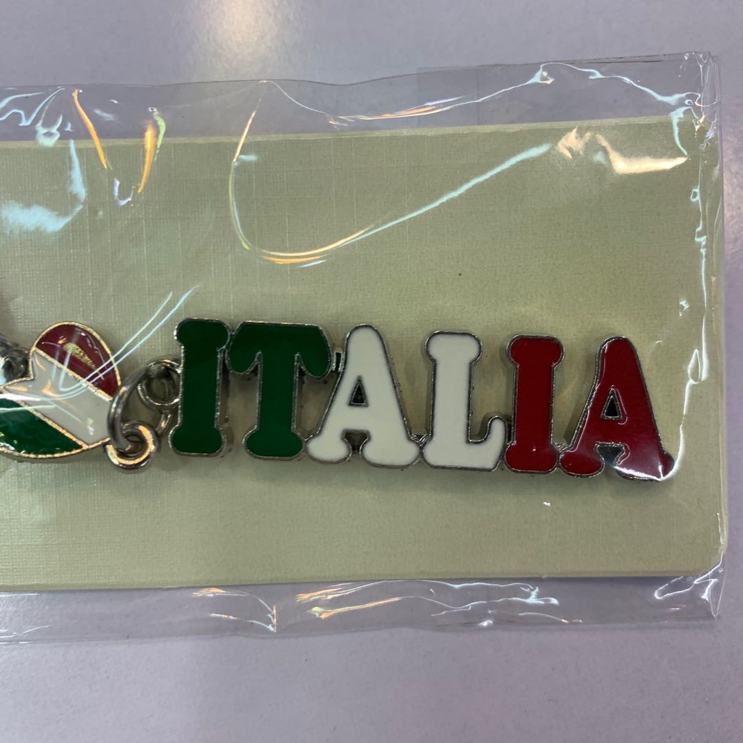 ITALIA可定制彩绘合金钥匙扣情侣款钥匙环车挂件