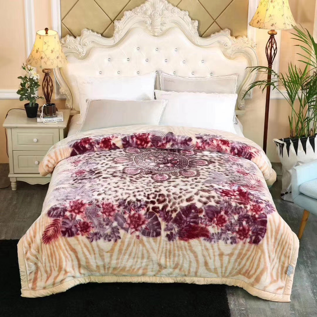 Adult Printed Peony Pattern Blanket details Picture