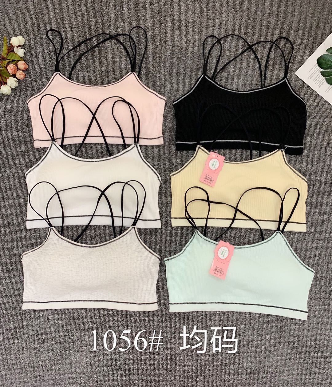 Sexy Women's Bra Set Lingerie Women's Thread Top Panties Beauty Back Gather Cotton Student No Underwire Movement