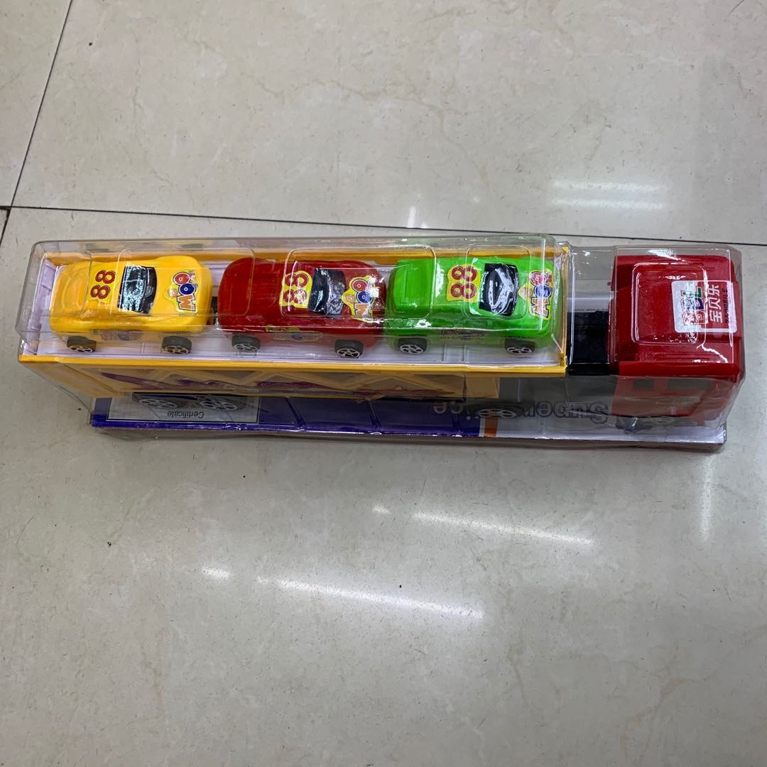 双层平板汽车运输车合金大卡车儿童汽车玩具仿真半挂车模型