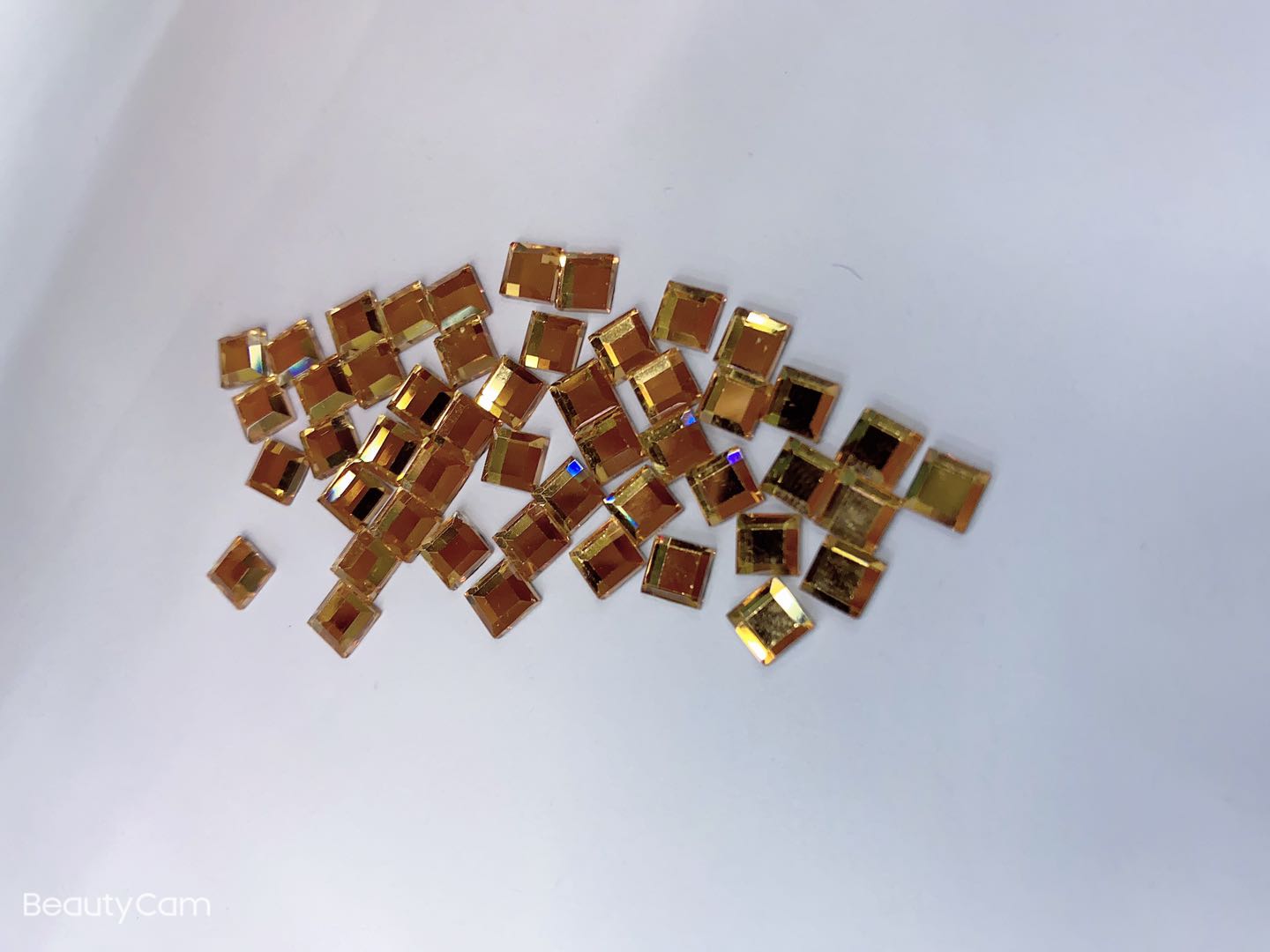 6*6MM方形水晶黄中东钻DMC美甲钻平底钻DIY钻产品图