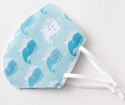 Light blue floral cartoon animal logo baby mask for children, girls and boys, pure cotton special adult gauze for girls and infants, breathable. [Exclusive for foreign trade] Civilian, civilian, civilian