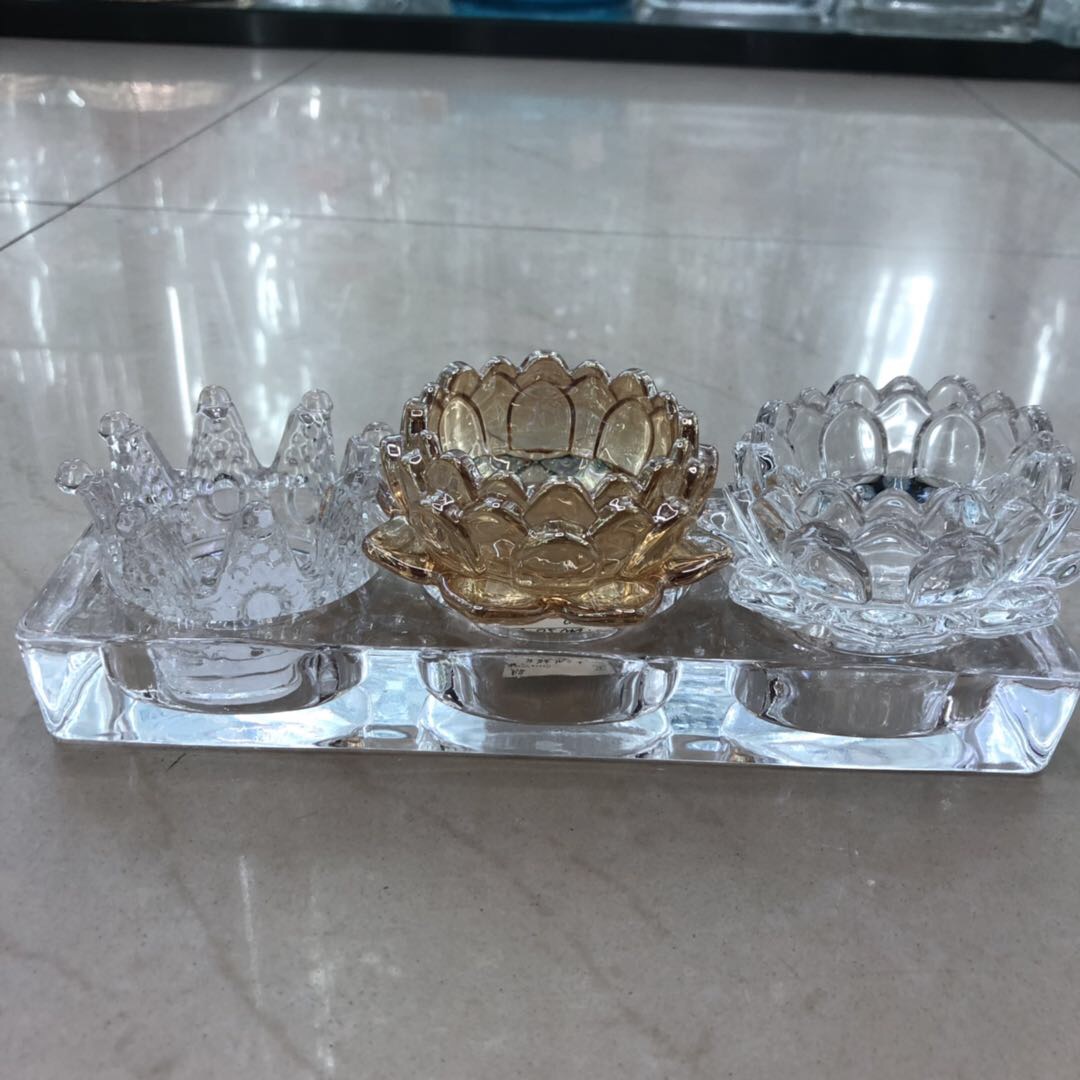 European-style crystal chandelier, curved tube support arm, feather flower-shaped glass bowls and plates, candle lamp, chandelier lamp accessories