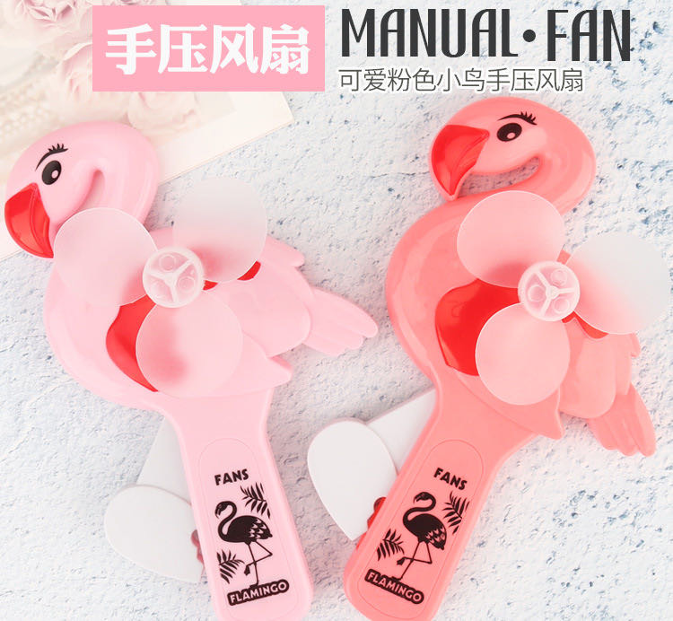 Flamingo SQ Hand Pressure Fan Green portable student hand fan children mini fan promotional gift