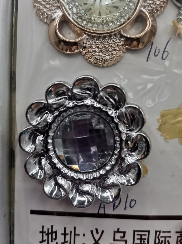 高档花朵水晶水钻纽扣西装西服开衫毛衣裙子衣服女扣子产品图