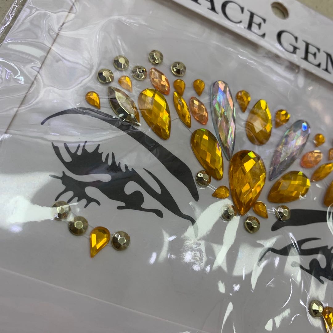 橙色额头水晶钻贴眼尾贴额头贴产品图