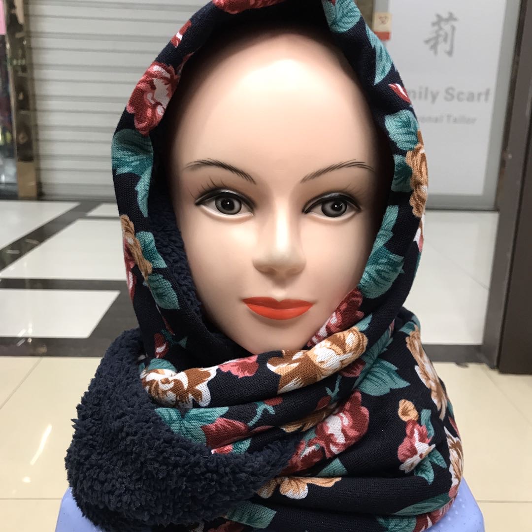 Manufacturers Direct Sales Autumn And Winter Europe And The United States Fashion Trend New Cashmere Printed Ladies Dual-Use Headscarf Bib
