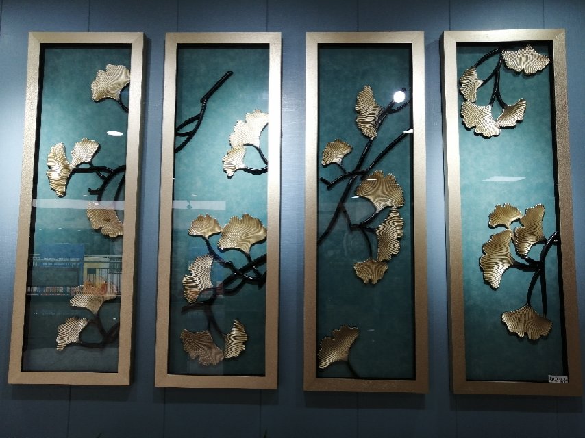 Classic imitation ginkgo leaf three-dimensional decorative painting living room dining room sofa background painting thumbnail