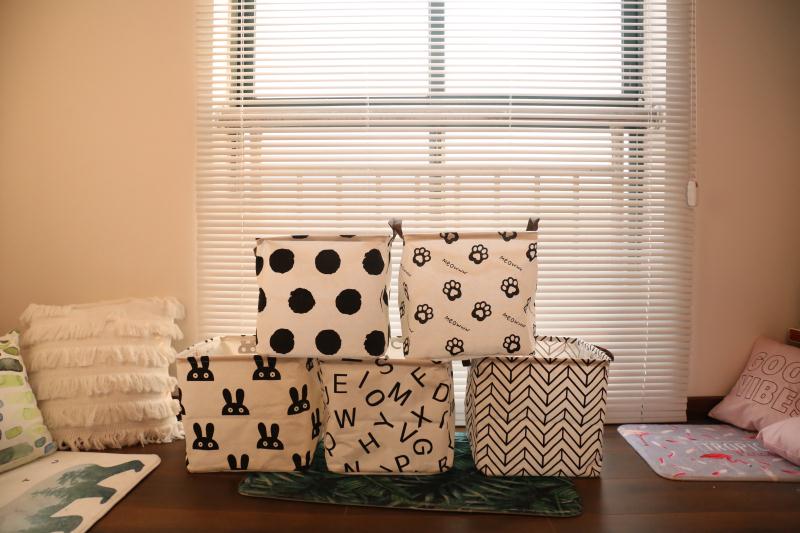 Multi-Style Cotton Linen Household Clothes Storage Basket Quilt Moving Doggy Bag Bundle Mouth Moisture-Proof Wardrobe Organizer Box
