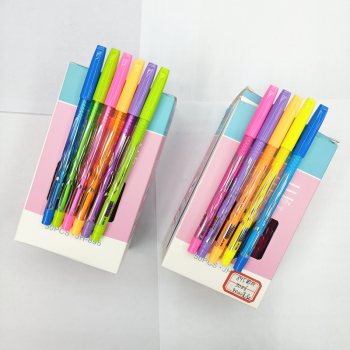 Foreign Trade Ballpoint Pen Can Be Customized Logo Plastic Ballpoint Pen Red Black Blue