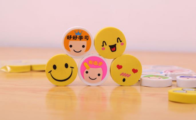 可爱卡通橡皮擦圆形设计无毒安全经久耐用细节图