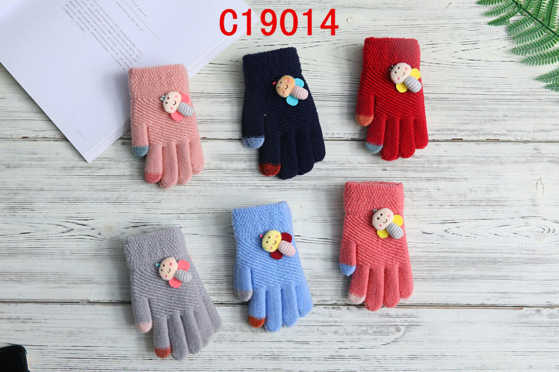 Gloves Full Finger Touch Screen Autumn And Winter With Wool Thickened Cute Warm Cold Windproof Students Outdoor