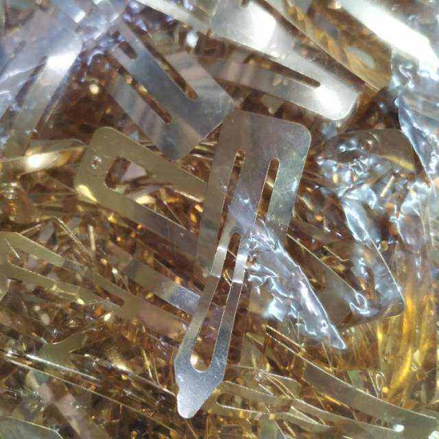 厂家直销铁质7公分长方形BB夹镀金色配件细节图