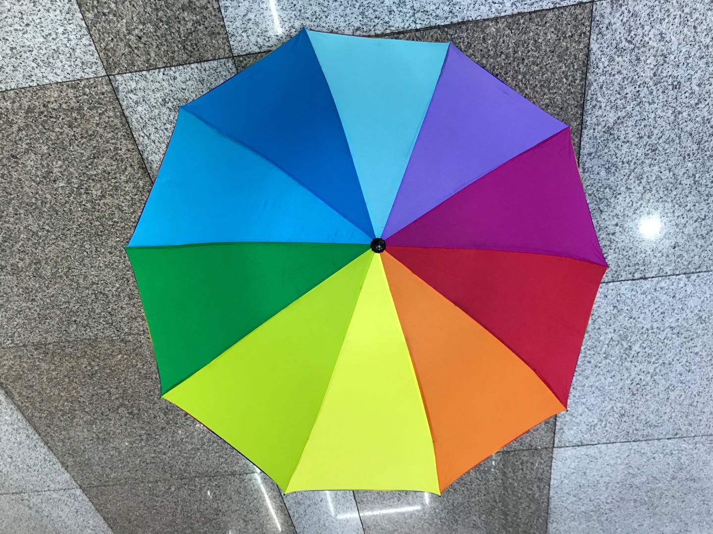 创意晴雨两用手动伞礼品三折彩虹伞雨伞广告伞细节图