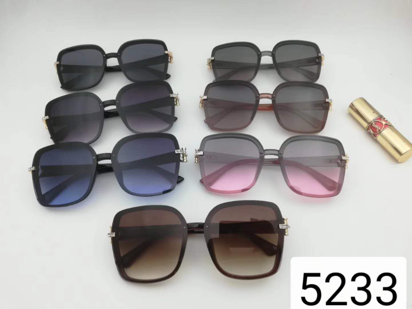 新品时尚墨镜大框方框太阳镜偏光镜韩版网红潮人高档彩女士款6419