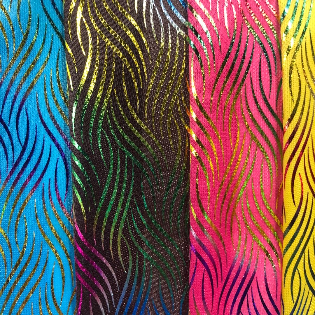 烫金布面料布料七彩条系列头饰品辅料