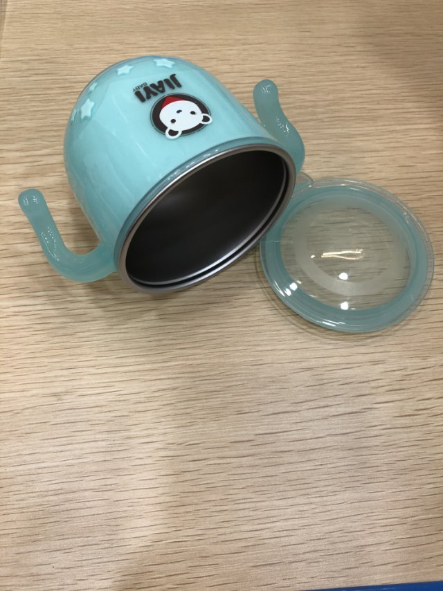 不锈钢塑料外套安全儿童水杯细节图