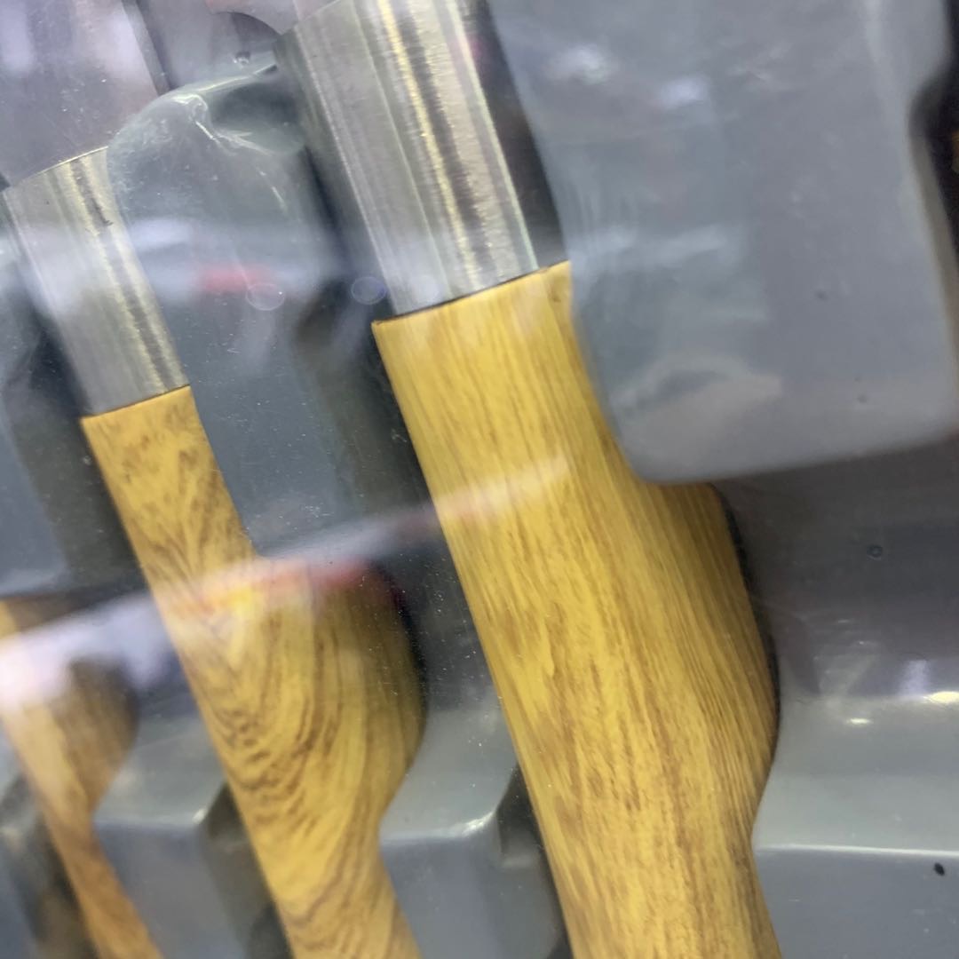 Yellow woodblock knife set Specification image